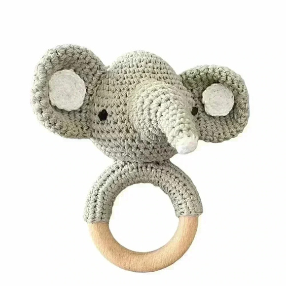 Baby Teether/Rattle Elephant Toy - Picture 1 of 3